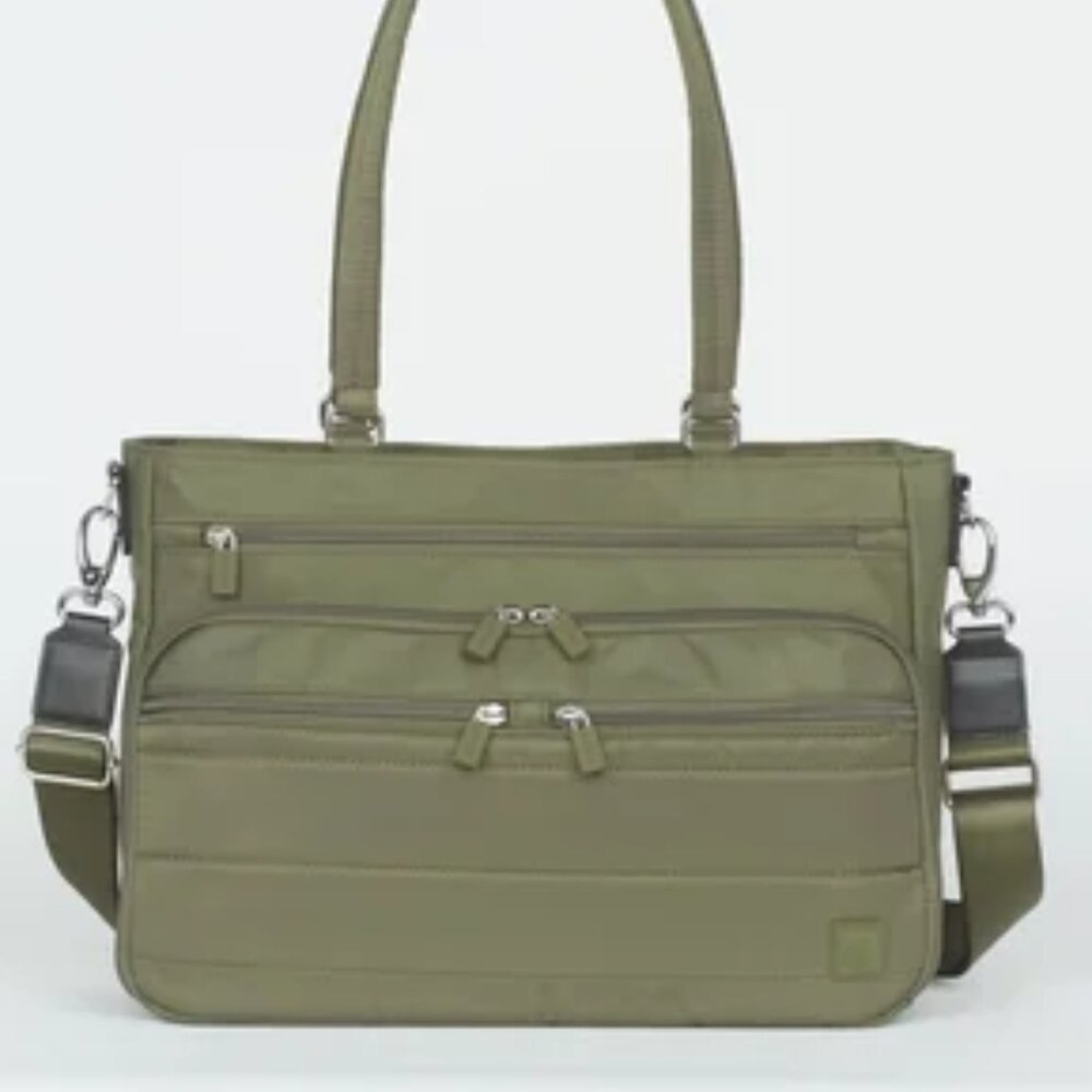 IHKWIP Traverse East/West Medium Tote with Crossbody Strap (Military Olive) BNWT